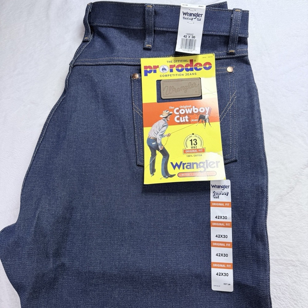 Wrangler Cowboy Cut 13MWZ Pro Rodeo Original Fit Jeans Rigid Indigo Men's  42x30